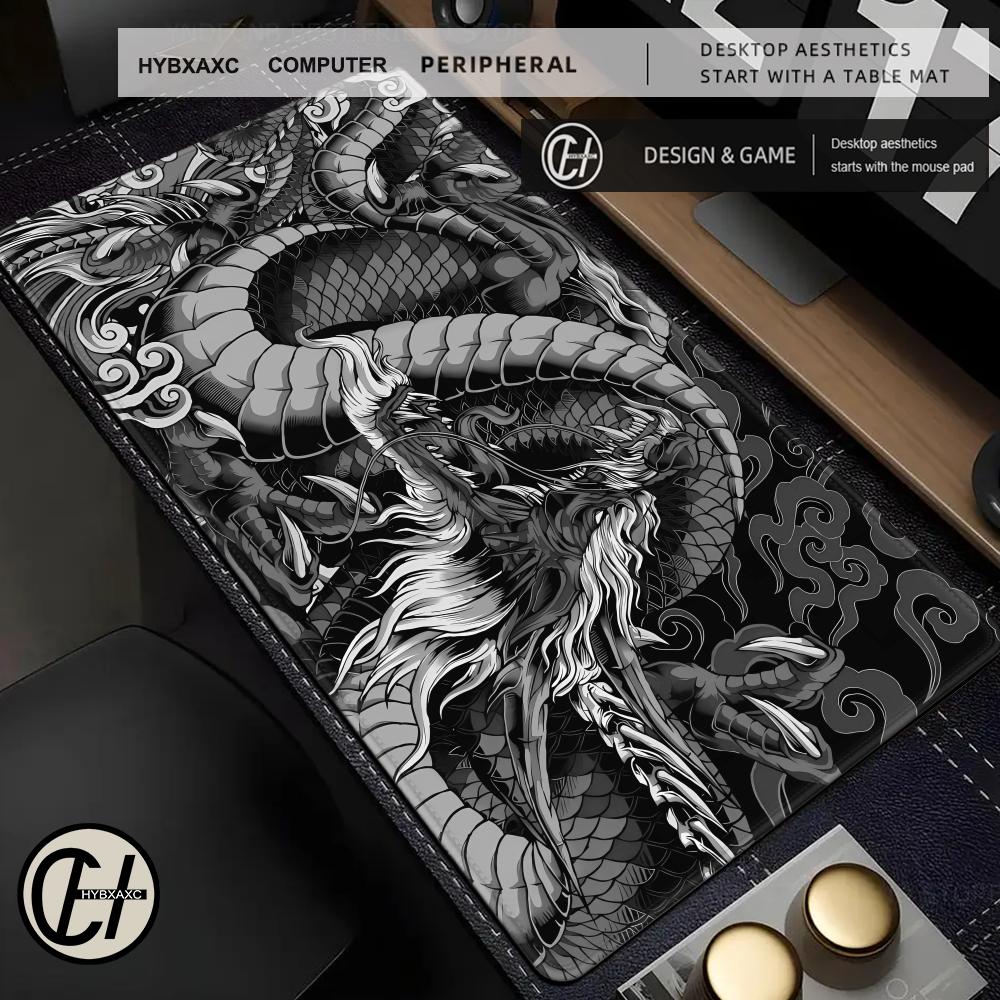 Tradescantia Purple - Grand tapis de souris Dragon noir